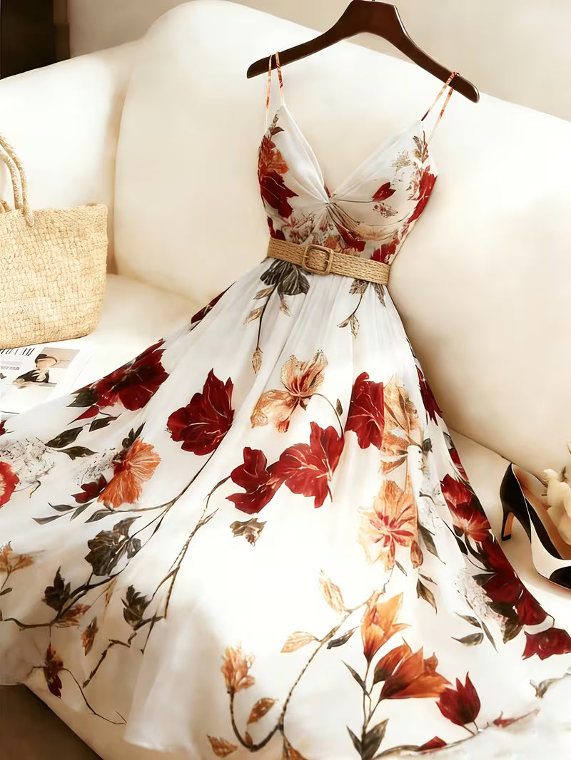 Women's Printed Sleeveless Dress, Casual Holiday Style Maxi Dress