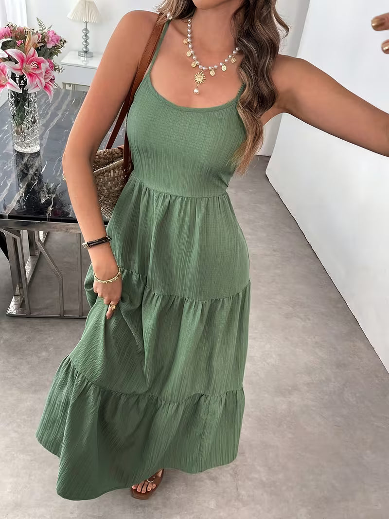 New Fashion Solid Color Off-the-Shoulder Dress for Women T069