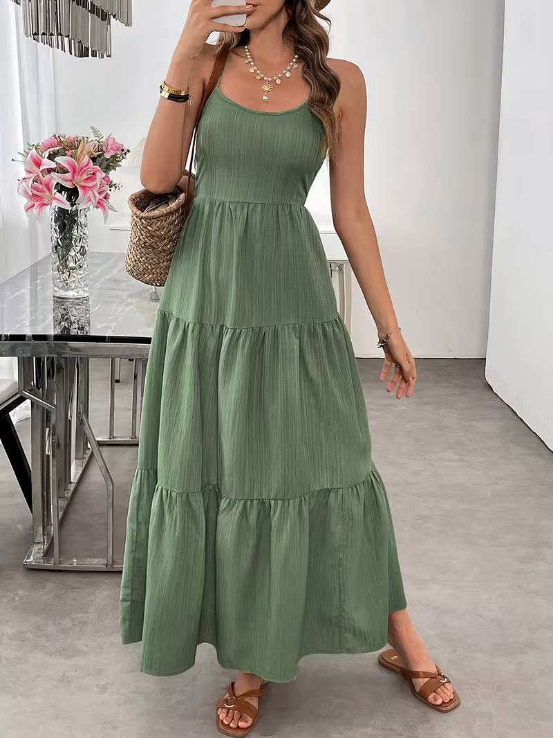 New Fashion Solid Color Off-the-Shoulder Dress for Women T069